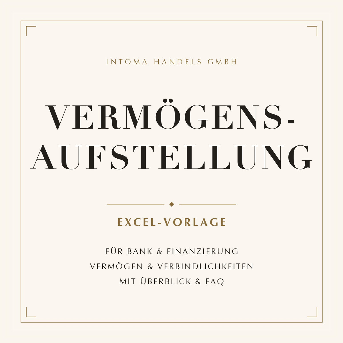Vermögensaufstellung für Bank und Finanzierung – Excel-Vorlage von intoma