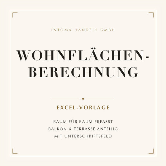 Wohnflächenberechnung Raum für Raum – Excel-Vorlage von intoma